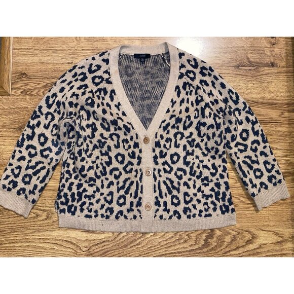 J Crew Womens Leopard Print Cardigan Sweater Size XS - Picture 1 of 4